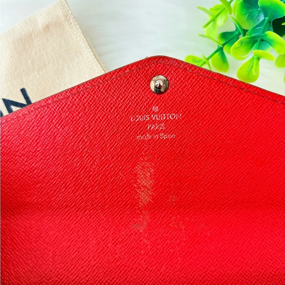 Louis Vuitton Red Epi Leather Sarah Envelope‎ Wallet